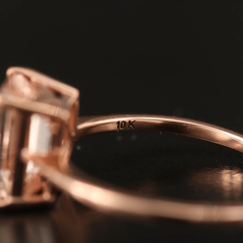 10k Rose Gold Solitaire Engagement Ring - Picture 5 of 6